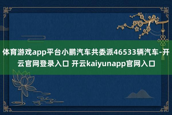 体育游戏app平台小鹏汽车共委派46533辆汽车-开云官网登录入口 开云kaiyunapp官网入口