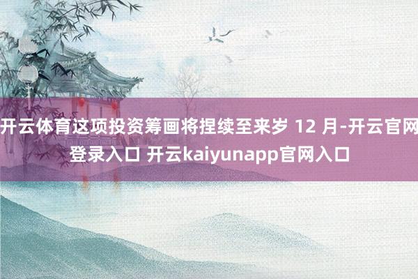 开云体育这项投资筹画将捏续至来岁 12 月-开云官网登录入口 开云kaiyunapp官网入口
