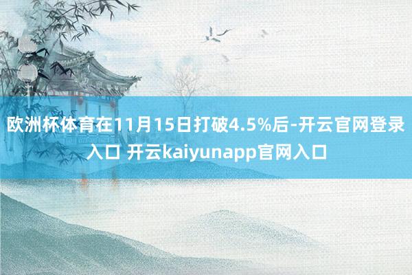 欧洲杯体育在11月15日打破4.5%后-开云官网登录入口 开云kaiyunapp官网入口
