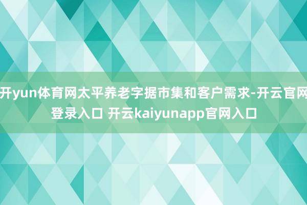 开yun体育网太平养老字据市集和客户需求-开云官网登录入口 开云kaiyunapp官网入口