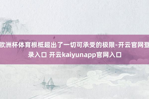 欧洲杯体育根柢超出了一切可承受的极限-开云官网登录入口 开云kaiyunapp官网入口