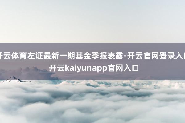 开云体育左证最新一期基金季报表露-开云官网登录入口 开云kaiyunapp官网入口