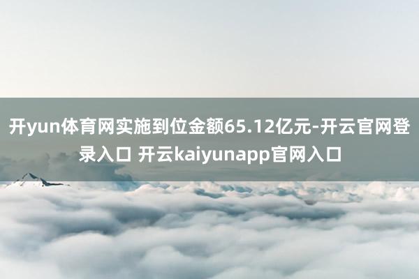 开yun体育网实施到位金额65.12亿元-开云官网登录入口 开云kaiyunapp官网入口