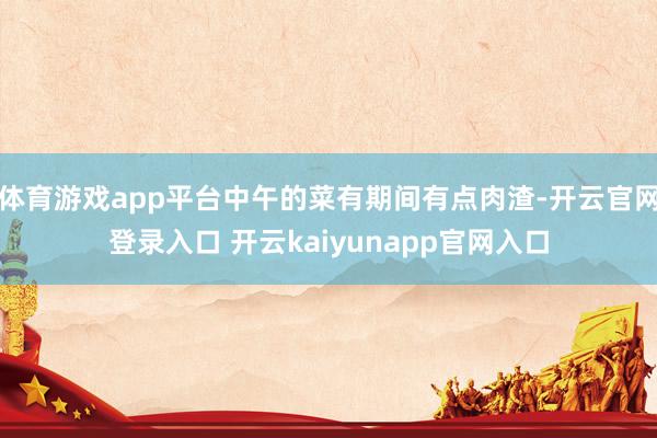 体育游戏app平台中午的菜有期间有点肉渣-开云官网登录入口 开云kaiyunapp官网入口