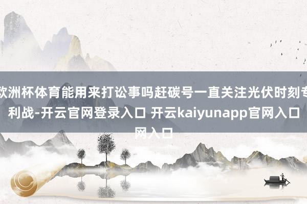 欧洲杯体育能用来打讼事吗赶碳号一直关注光伏时刻专利战-开云官网登录入口 开云kaiyunapp官网入口