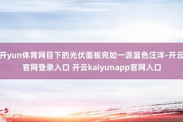 开yun体育网目下的光伏面板宛如一派蓝色汪洋-开云官网登录入口 开云kaiyunapp官网入口