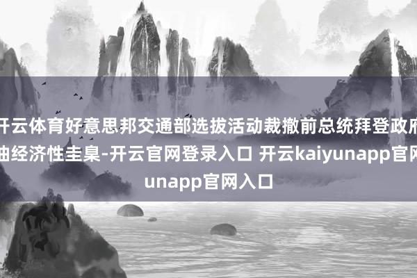 开云体育好意思邦交通部选拔活动裁撤前总统拜登政府的燃油经济性圭臬-开云官网登录入口 开云kaiyunapp官网入口