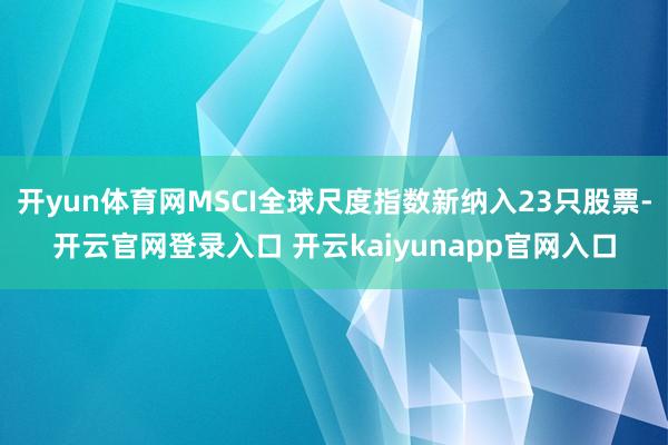 开yun体育网MSCI全球尺度指数新纳入23只股票-开云官网登录入口 开云kaiyunapp官网入口