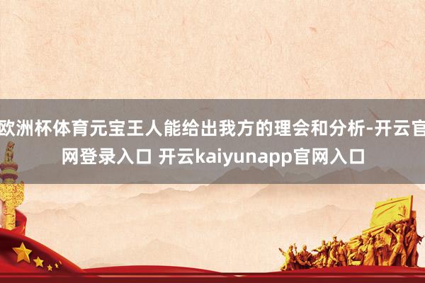 欧洲杯体育元宝王人能给出我方的理会和分析-开云官网登录入口 开云kaiyunapp官网入口