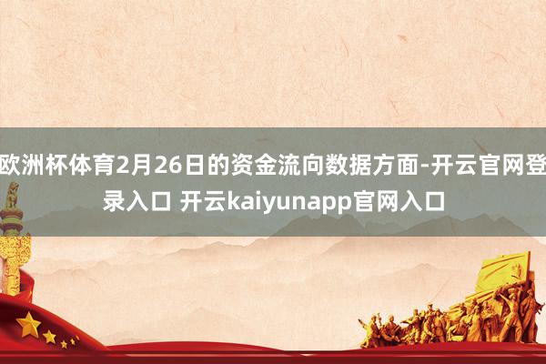 欧洲杯体育2月26日的资金流向数据方面-开云官网登录入口 开云kaiyunapp官网入口