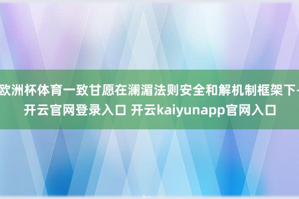 欧洲杯体育一致甘愿在澜湄法则安全和解机制框架下-开云官网登录入口 开云kaiyunapp官网入口