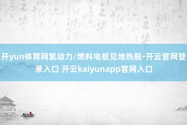 开yun体育网氢动力/燃料电板见地热股-开云官网登录入口 开云kaiyunapp官网入口