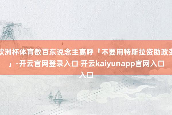 欧洲杯体育数百东说念主高呼「不要用特斯拉资助政变」-开云官网登录入口 开云kaiyunapp官网入口