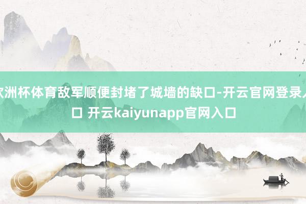欧洲杯体育敌军顺便封堵了城墙的缺口-开云官网登录入口 开云kaiyunapp官网入口