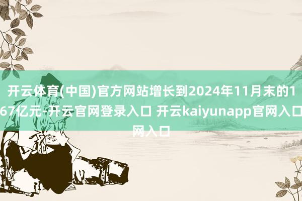 开云体育(中国)官方网站增长到2024年11月末的167亿元-开云官网登录入口 开云kaiyunapp官网入口