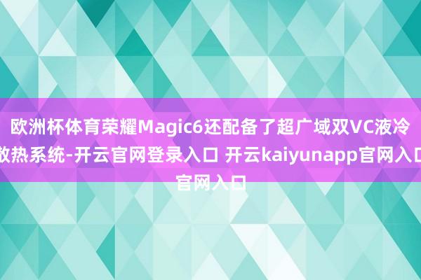 欧洲杯体育荣耀Magic6还配备了超广域双VC液冷散热系统-开云官网登录入口 开云kaiyunapp官网入口