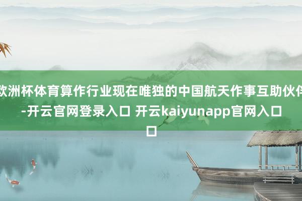 欧洲杯体育算作行业现在唯独的中国航天作事互助伙伴-开云官网登录入口 开云kaiyunapp官网入口