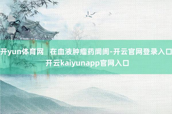 开yun体育网   在血液肿瘤药阛阓-开云官网登录入口 开云kaiyunapp官网入口