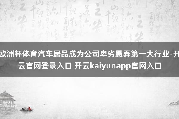 欧洲杯体育汽车居品成为公司卑劣愚弄第一大行业-开云官网登录入口 开云kaiyunapp官网入口