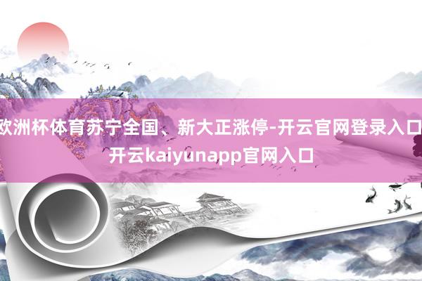 欧洲杯体育苏宁全国、新大正涨停-开云官网登录入口 开云kaiyunapp官网入口