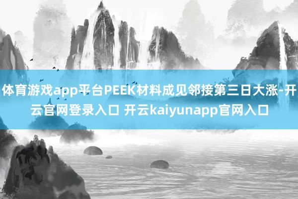 体育游戏app平台PEEK材料成见邻接第三日大涨-开云官网登录入口 开云kaiyunapp官网入口